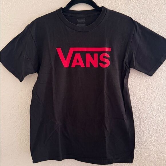 Vans Kids Black T-Shirt with Red Logo - Picture 1 of 4